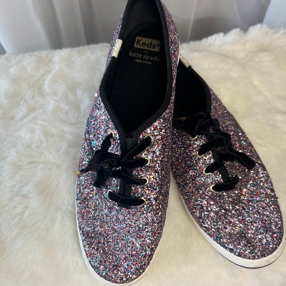 Kate Spade Keds GLITTER PINK MULTI - Womens USA 9.5 - WF61654 - Picture 2 of 9